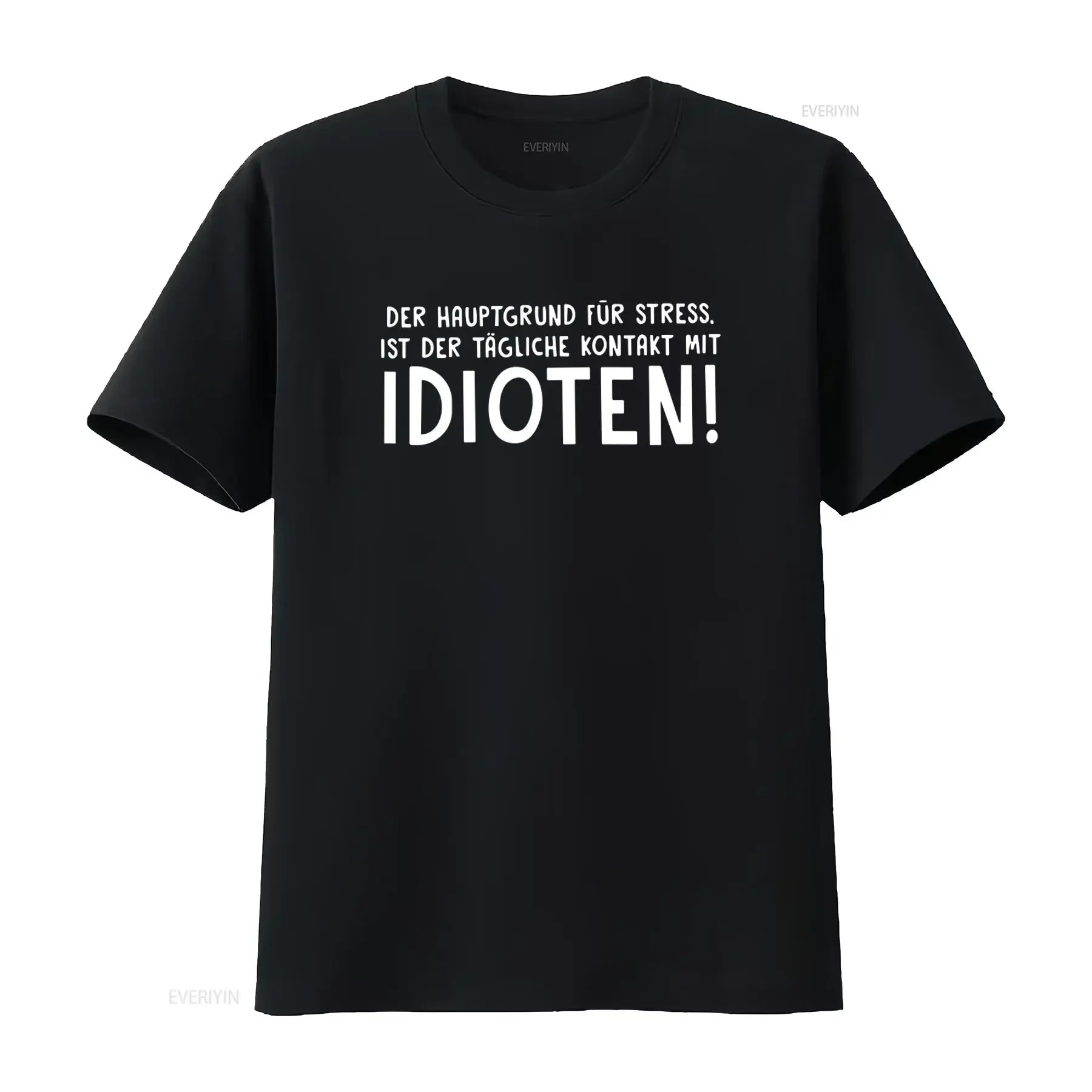 Men's T Shirt The Main Reason for Stress Is Daily Contact With Idiots Print vintage Washed Casual fashion Unisex streetwear