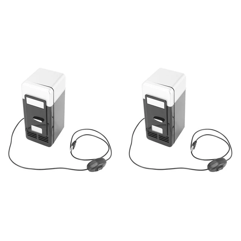 M50K-2X USB Mini Fridge Cold Drop Shpping Freezer USB Mini Fridge Small Portable Soda Mini Refrigerator For Car Black