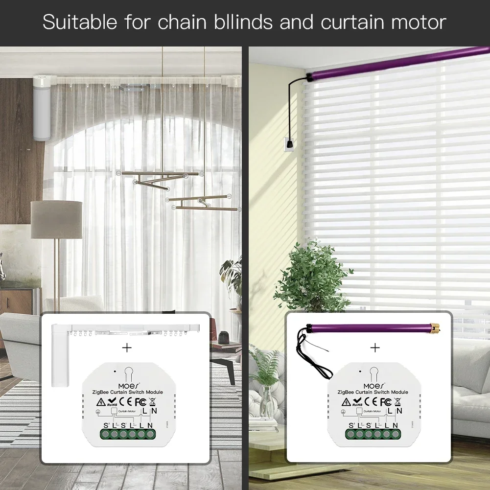 MOES ZigBee 3.0 Smart Vorhang Schalter Modul Motorisierte Rollladen Jalousien Motor Tuya Smart Leben Alexa Echo Google Hause