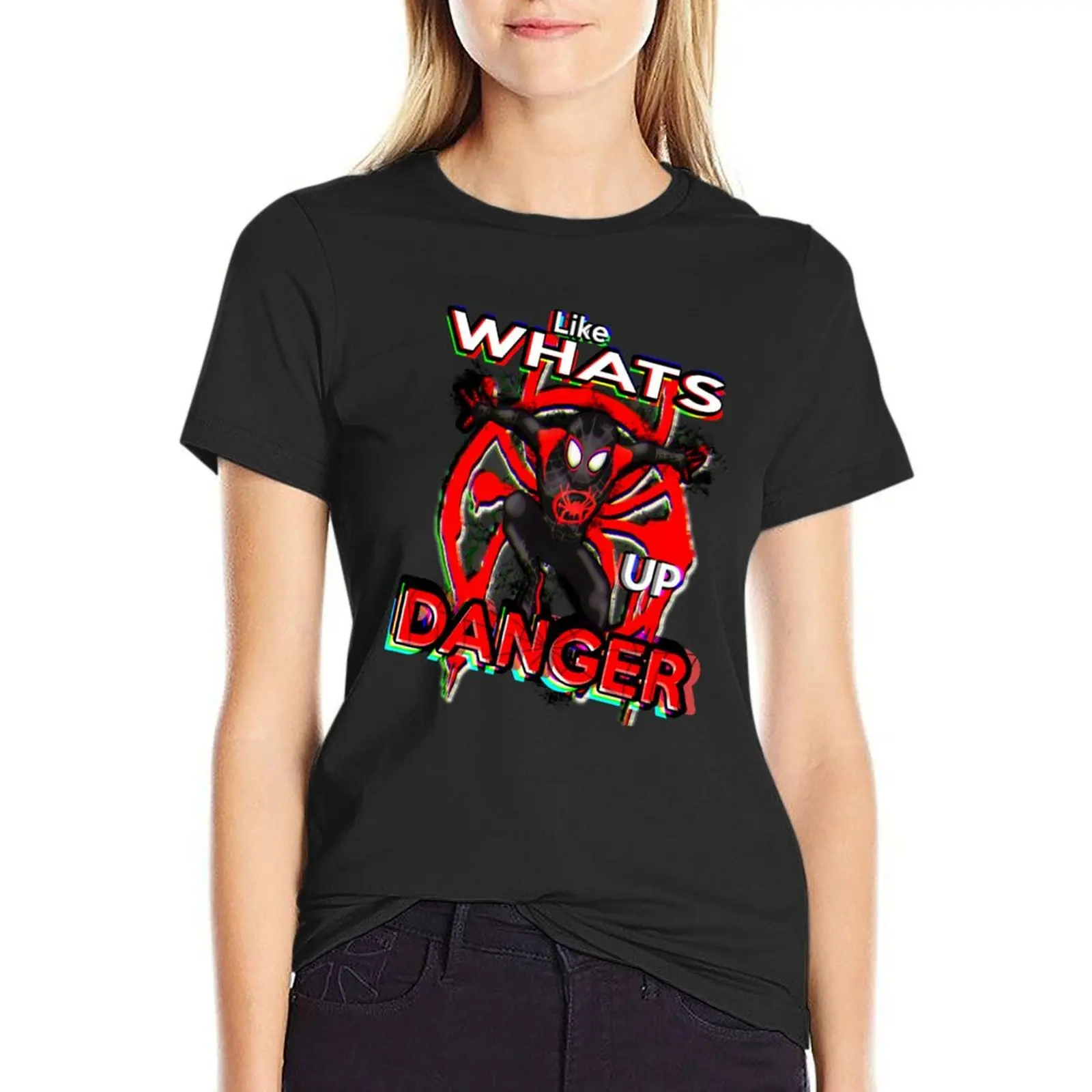 What's Up Danger T-Shirt cute tops graphics funny Blouse t-shirt dress for Women plus size