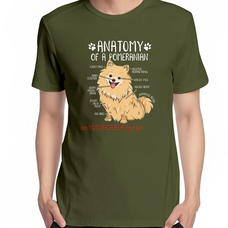 Pomeranian Dog Anatomy Funny Graphic T Shirts Summer New Shirts And T-Shirts Unisex Dog Lover Gifts Cotton Print T Shirt
