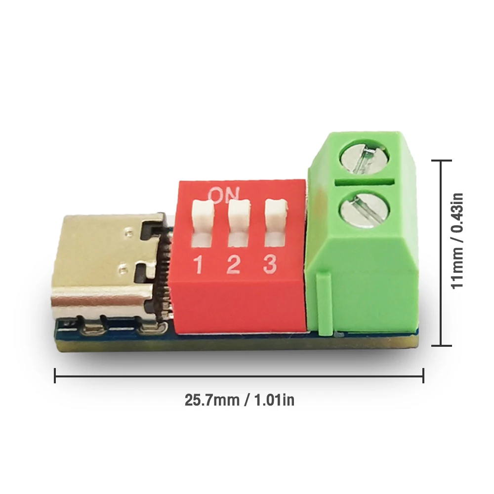 2PCS Type-C PD QC Trigger 5V~20V DC Adjustable Voltage Power Module Dial Adjustment Voltage Fast Charging Decoy Module