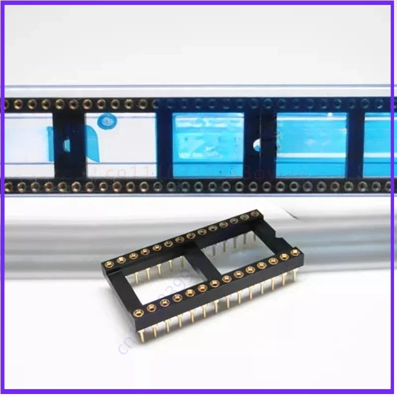 For Zhengling Precision for Nextron Full Gold Plated 28-Pin Wide Body 28P Round Hole IC Socket 28 Positions 20pcs