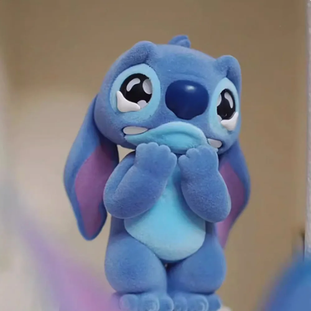 

Disney The Cute Flocked Stitch Action Figure Toys 2025 Cute Lilo Stitch Anime Figures Model Toys Birthday Gifts for Kids