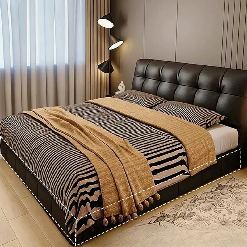 Double Bedroom Bed Luxury Modern European Queen Sleeping Headboards Single Bed Design Simple Letto Matrimoniale Home Furniture