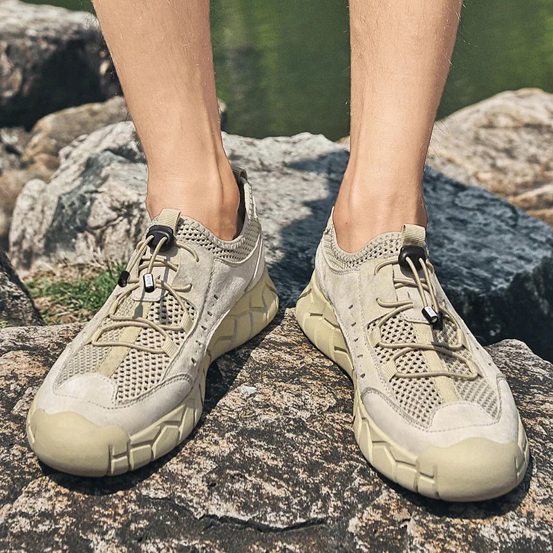 

Summer Men Mesh Shoes Are Breathable Non Slip Sweat Absorbing Suitable for Outdoor Hiking Mountaineering
