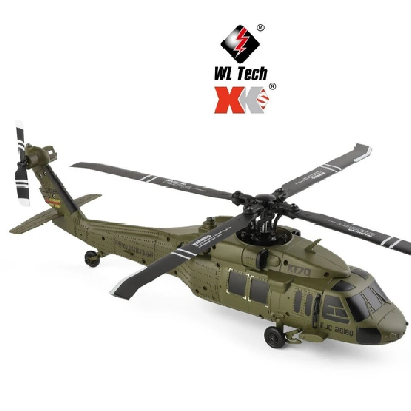 طائرة هليكوبتر WLtoys K170 RC - 4CH عقد الارتفاع بدون فرش، طراز UH60L RC محاكاة هواية نموذج طائرة #2