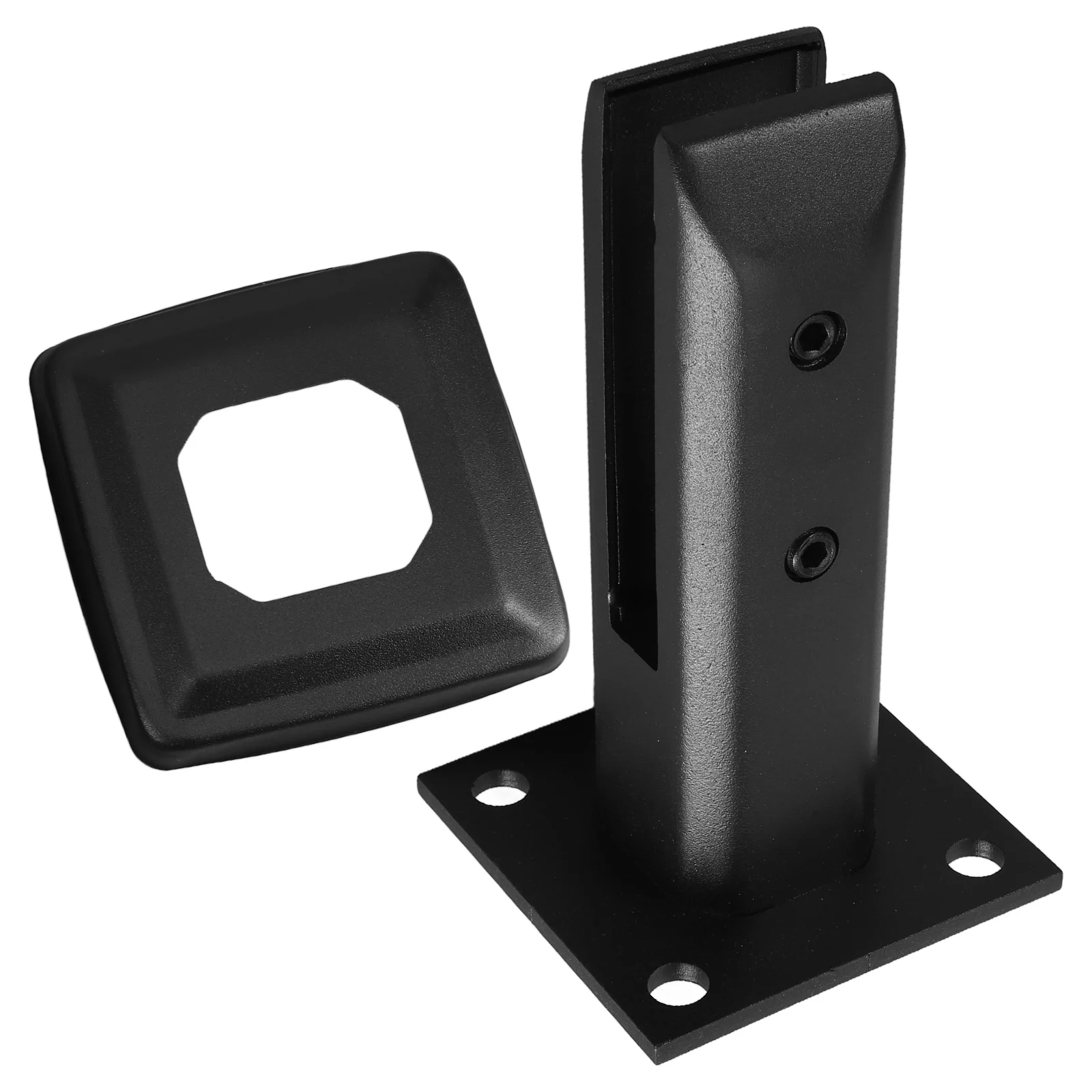 

Stainless Steel Handrail Accessories 201 Material Black Glass Clamp Railing Bracket Heavy Duty Stair Fixing Floor Mount Easy