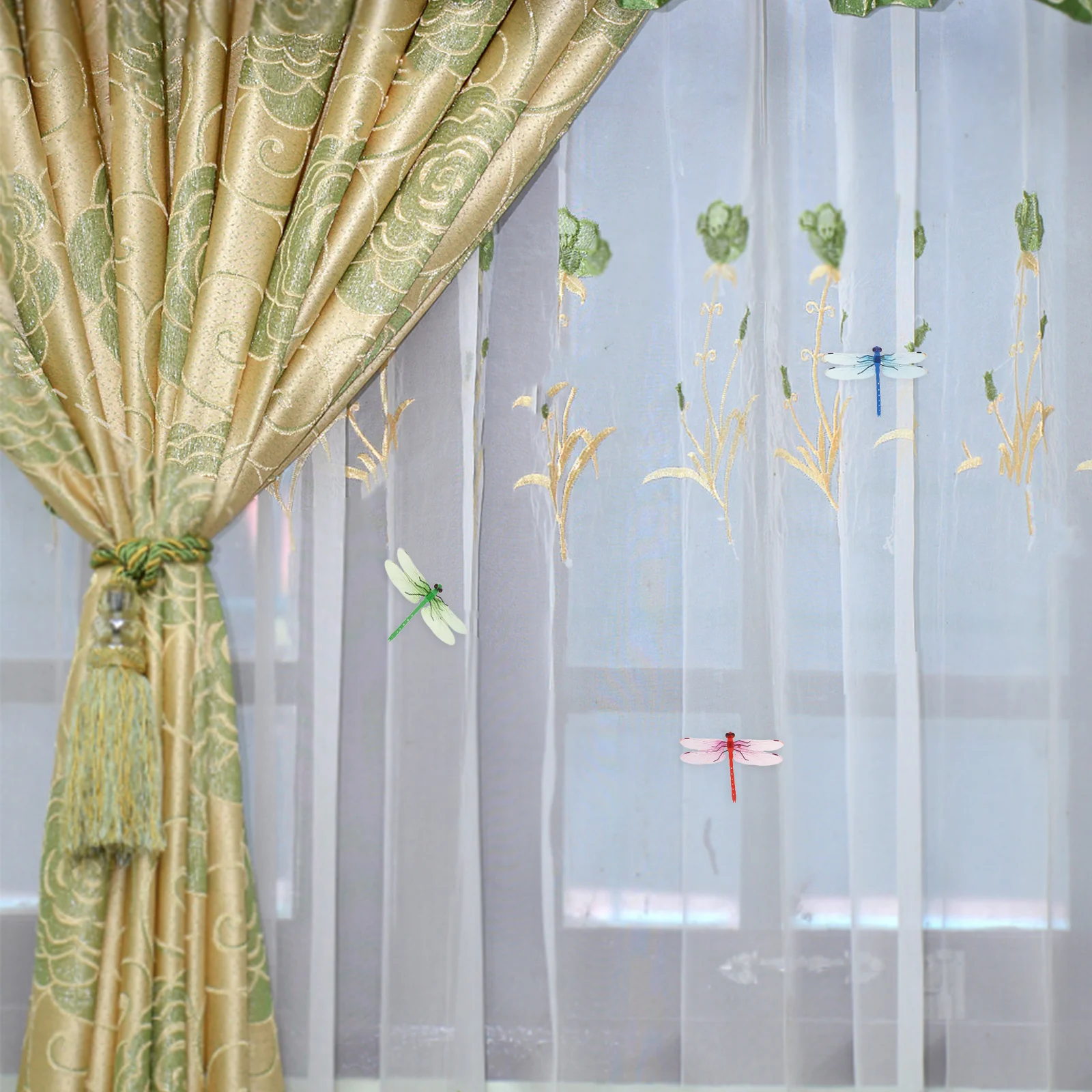 

20Pcs Dragonfly Curtain Decorations PP Material Exquisite Cute Curtain Decor Removable Decorative Props