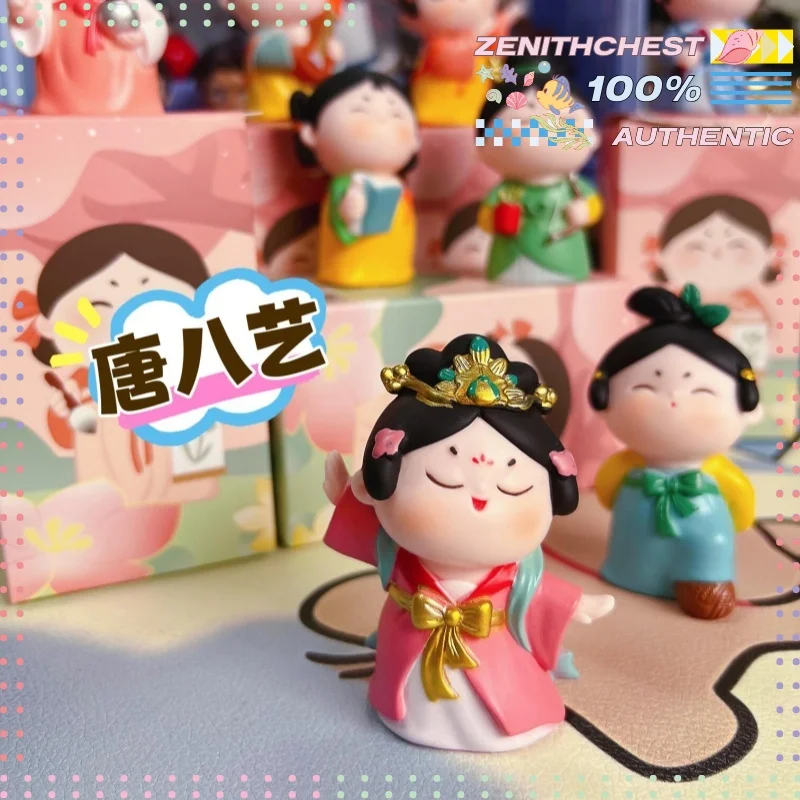 

Тан Сяо круглая серия древний стиль династии Тан восемь искусств глухая коробка очаровательные фигурки для домашнего офиса мини-кукла