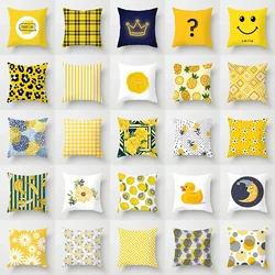 New Yellow Cartoon Geometric Pillowcase Personality Home Sofa Cushion