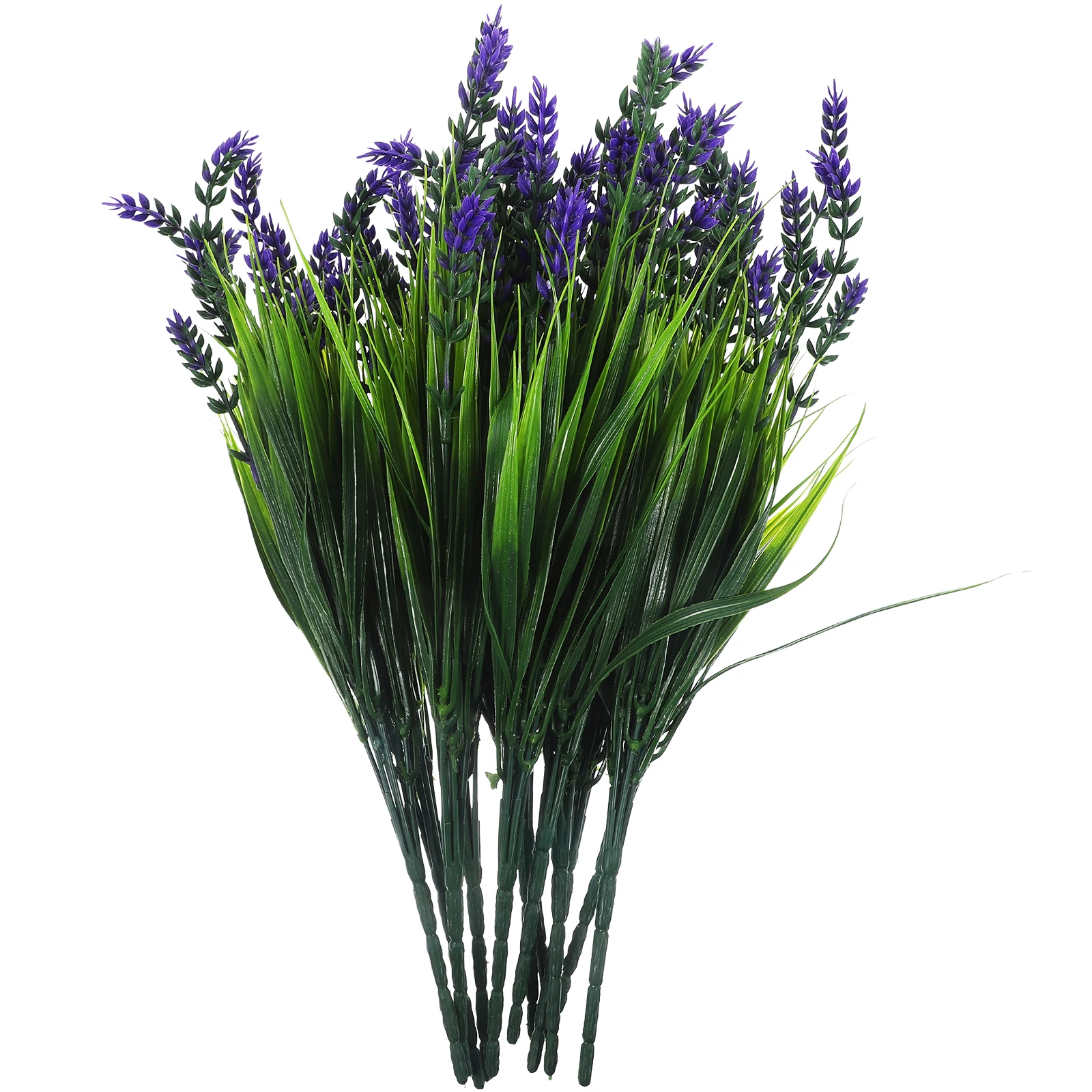 

12pcs Simulated Lavender Flowers Artificial Bouquet Decor For Holiday Party Home Office Diy Faux Flower Stem Green Grass