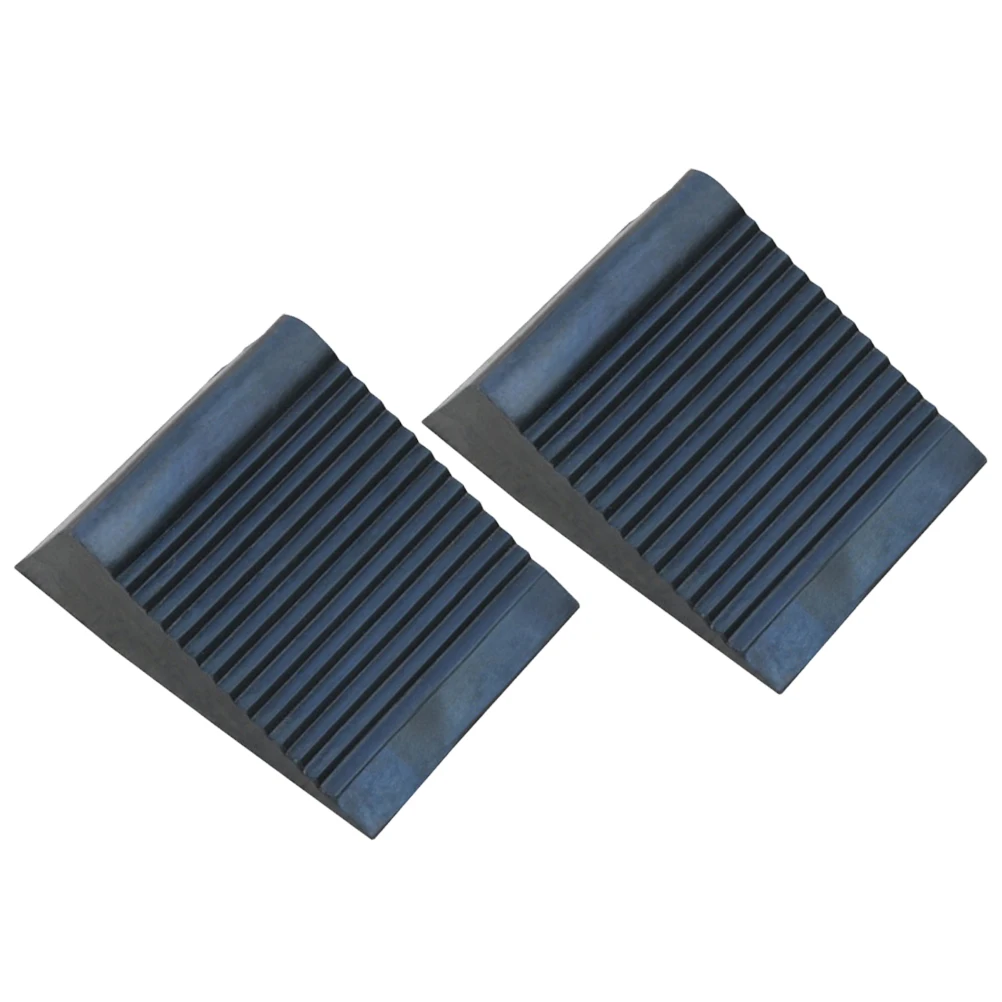 

2pcs Tire Wheel Ramp Pad Durable Rubber Stop Control Non Slip Garage Stoppers Vehicle Truck Parking Blocks Triangle Pad Car