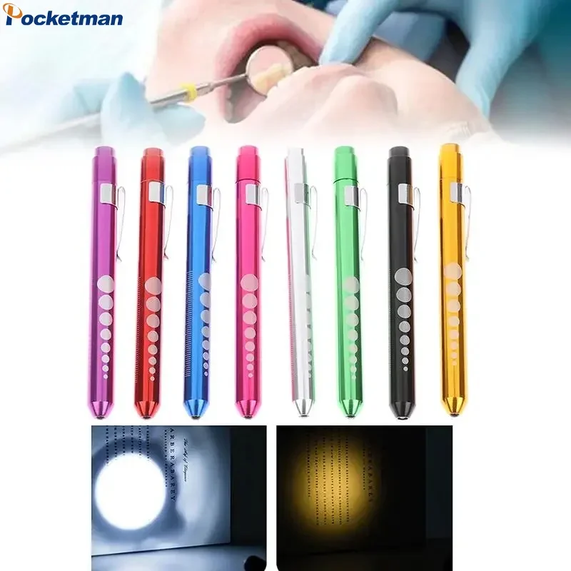 Mini Flashlight Medical First Aid Pen Light Pocket Work Light Penlight Torch with Pupil Gauge Measurements Doctor Nurse Penlight