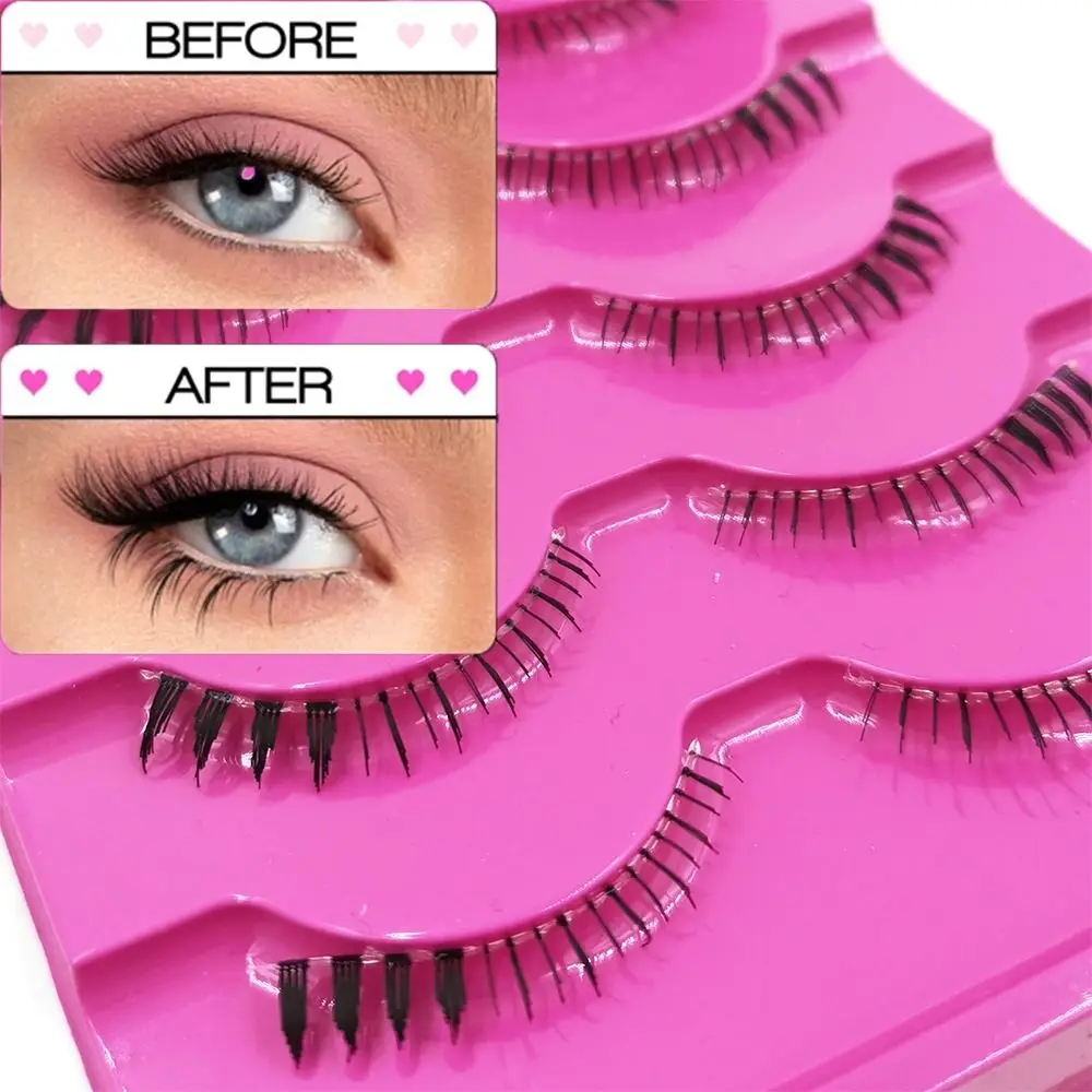 5 paia di ciglia morbide inferiori fascia trasparente Manga sotto le ciglia ciglia fatte a mano drammatiche Manga Bottom Lashes Extension ciglia