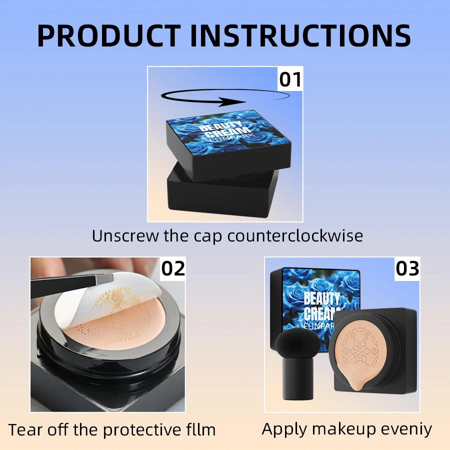 Base mágica hidratante de 5 colores, cojín de aire, crema CC, corrector de cabeza de seta, Base de maquillaje facial de larga duración, regalo cosmético