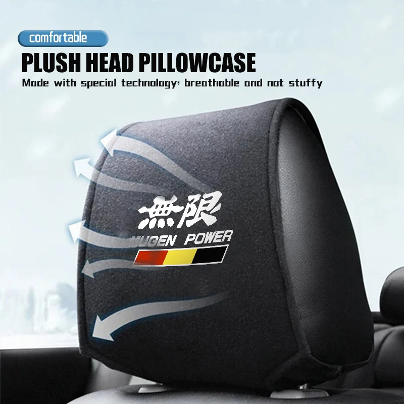 For Honda Car Seat Headrest Cover Anti-Fouling Neck Pillow Protector Accessories Mugen HR-V Odyssey Stream Pilot WR-V BRV