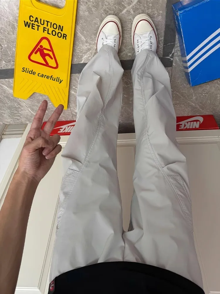 

Foldable Sunscreen Ice Silk Paratrooper Pants Men's Summer American Straight Cut Qui Dry Workwear Outdoor Sports Casual Pants