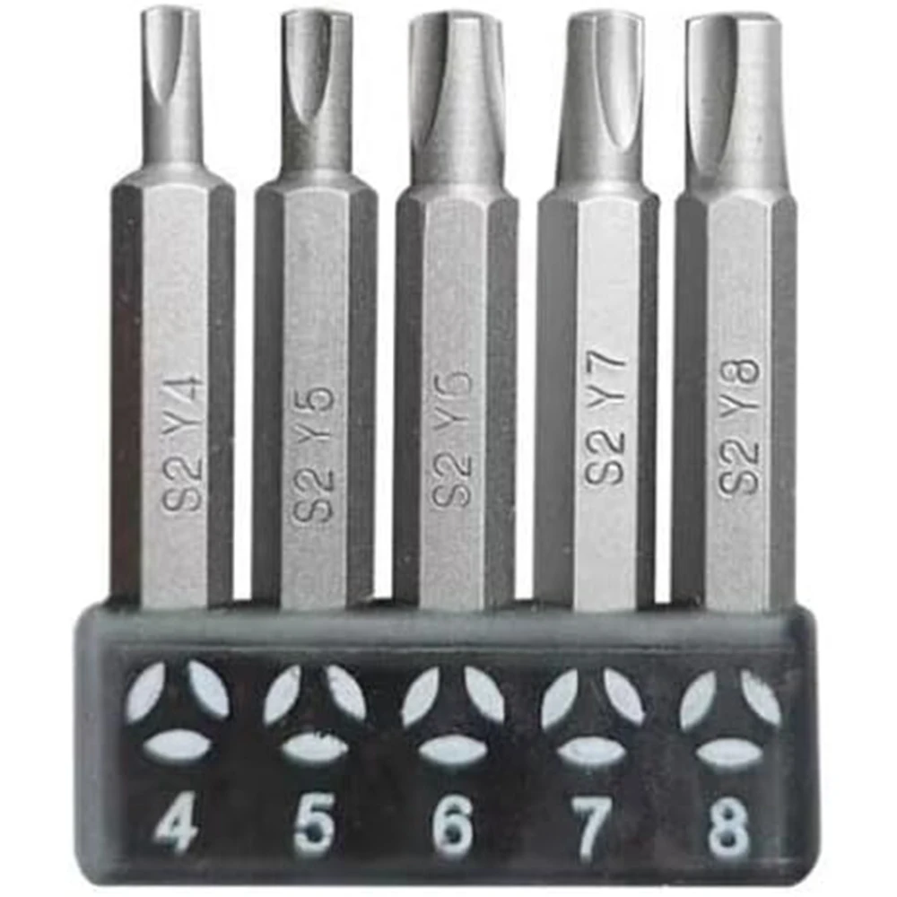 Precision Y U Shaped Triangle Screwdriver Magnetic Bit 1/4in Inner Cross Three Point Security Tip for Power Drill Screwdriver