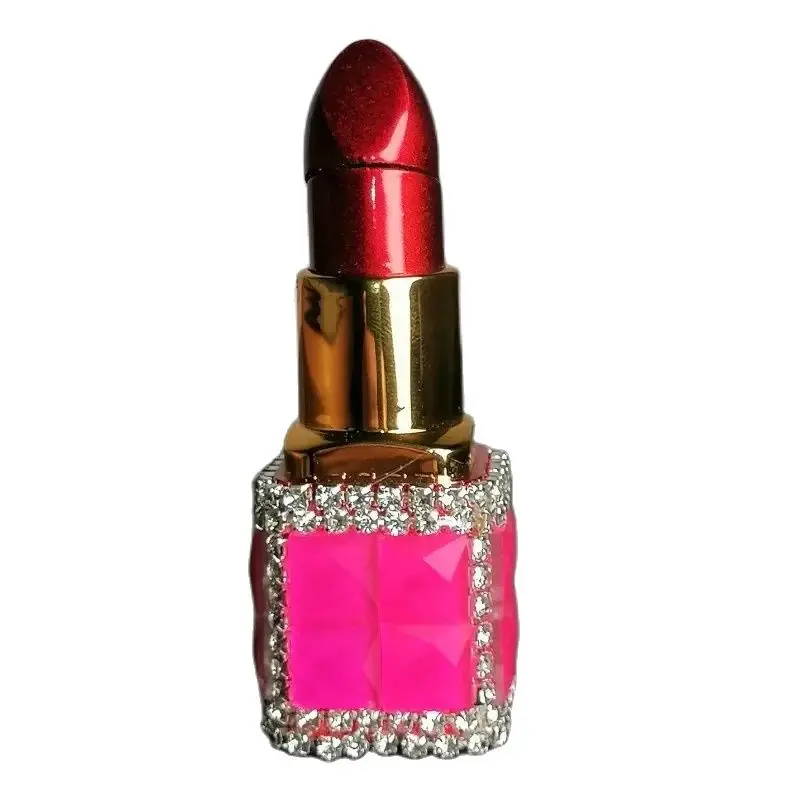 Lipstick Rhinestone Lighter Butane Gas Lighter Electronic Ignition Small And Delicate Ladies Lighter Daily Use Ignition Gadgets