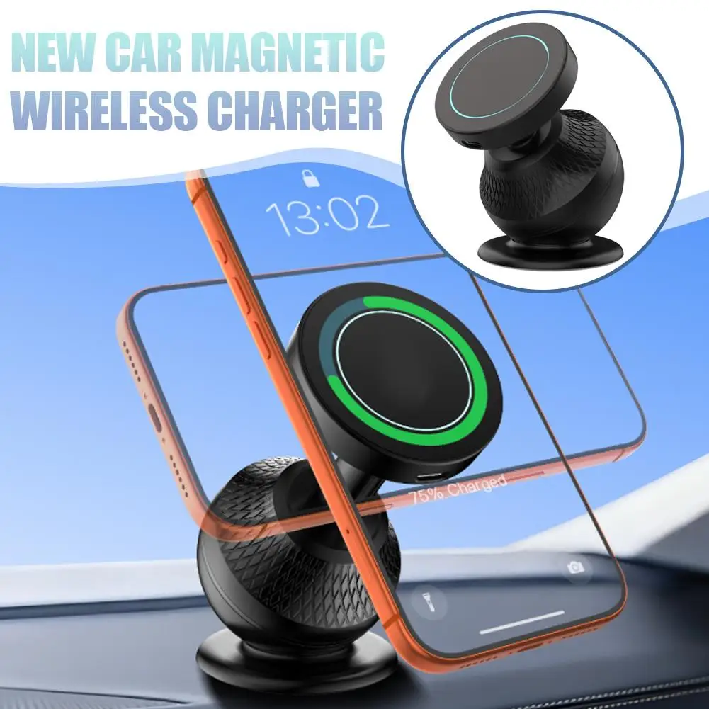 

25W Magnetic Car Phone Holder Wireless Charger Universal 360° Rotation Aluminum Alloy High Temperature Resistant Car Mount Stand
