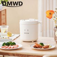 DMWD 1.6L Mini Rice Cooker Ceramic pot Electric Lunch Box Food Wamer Reheater Reservation Cooking Container Noodles boiler 220V