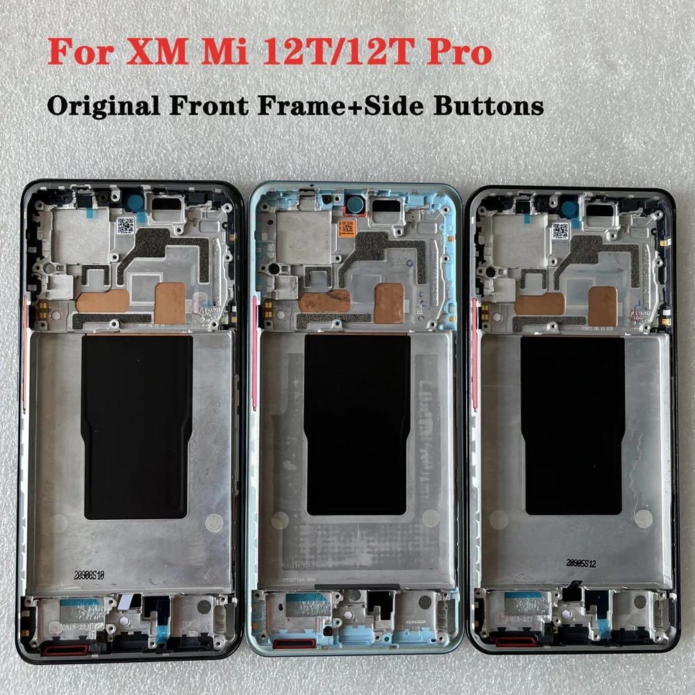 New Middle Frame For XM Mi 12T Front Frame Bezel Housing For Mi12T Pro Middle Frame Replace With Side Keys