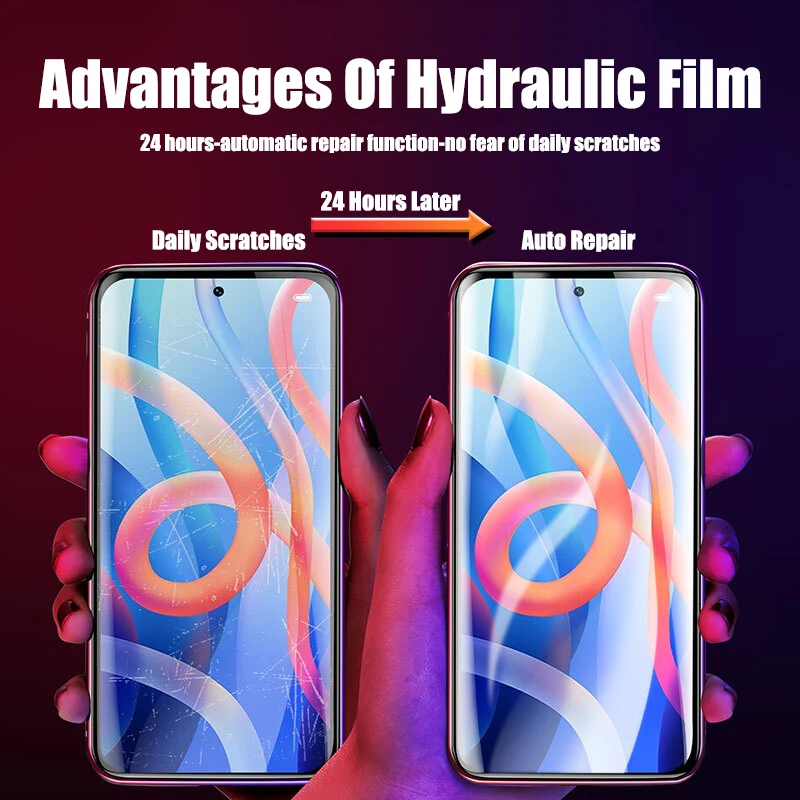 4Pcs Película de hidrogel para Redmi Note 10 11 Pro 10S 11S 10A 10C Protector de pantalla Xiaomi Redmi Note 8 9 Pro 9S 9T 9A 9C No es vidrio 6