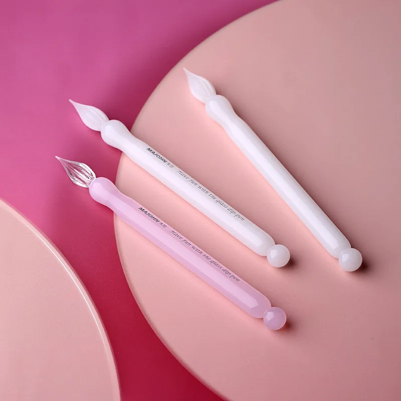 MAJOHN Sakura Snow Mini Short Glass Dip Pen Color Ink Hand Tent Expert Drawing Drawing Drawing Hook Line Flower Body English Pen