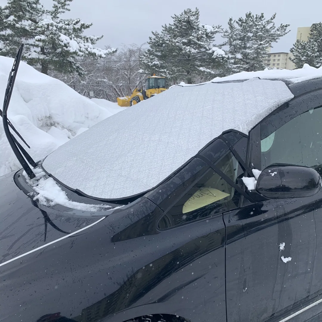 الشتاء في الهواء الطلق زجاج السيارة الأمامي درع الثلج بسرعة ينظف الثلج المتراكم والصقيع، غطاء الثلج الأمامي يمكن استخدامها كظلة وحماية في الصيف، لوازم السيارات