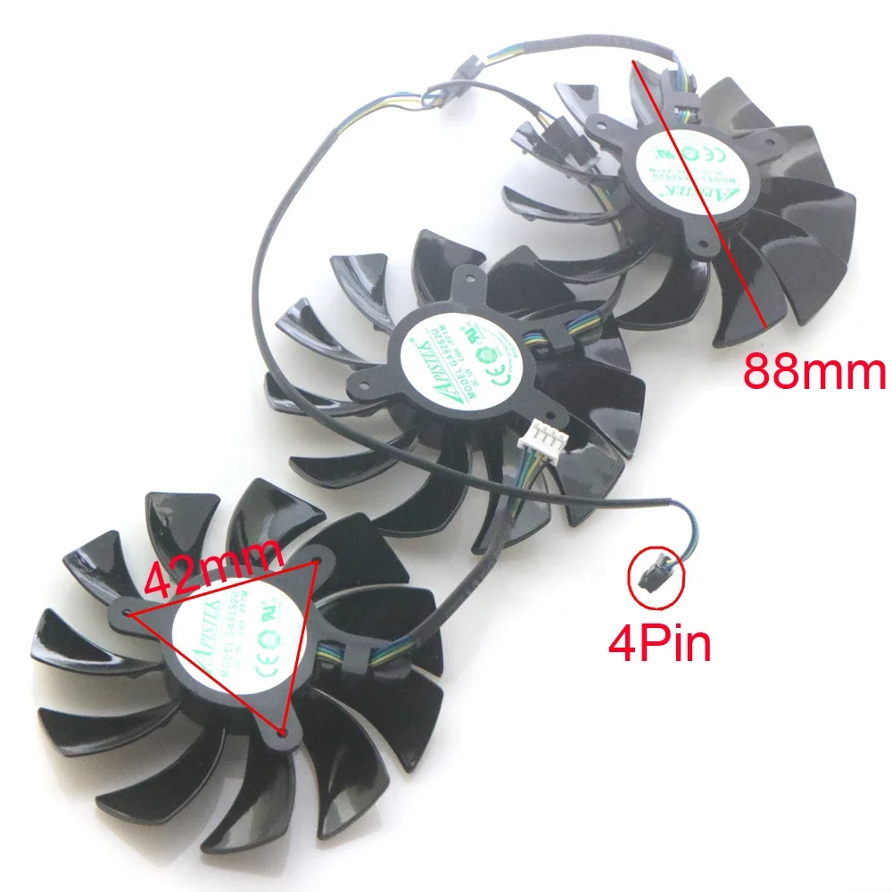 GA92S2U 1FY09215E12S 12V 0.46A 88mm 4Pin For ZOTAC RTX2080ti RTX2080 AMP Edition Graphics Card Cooling Fan