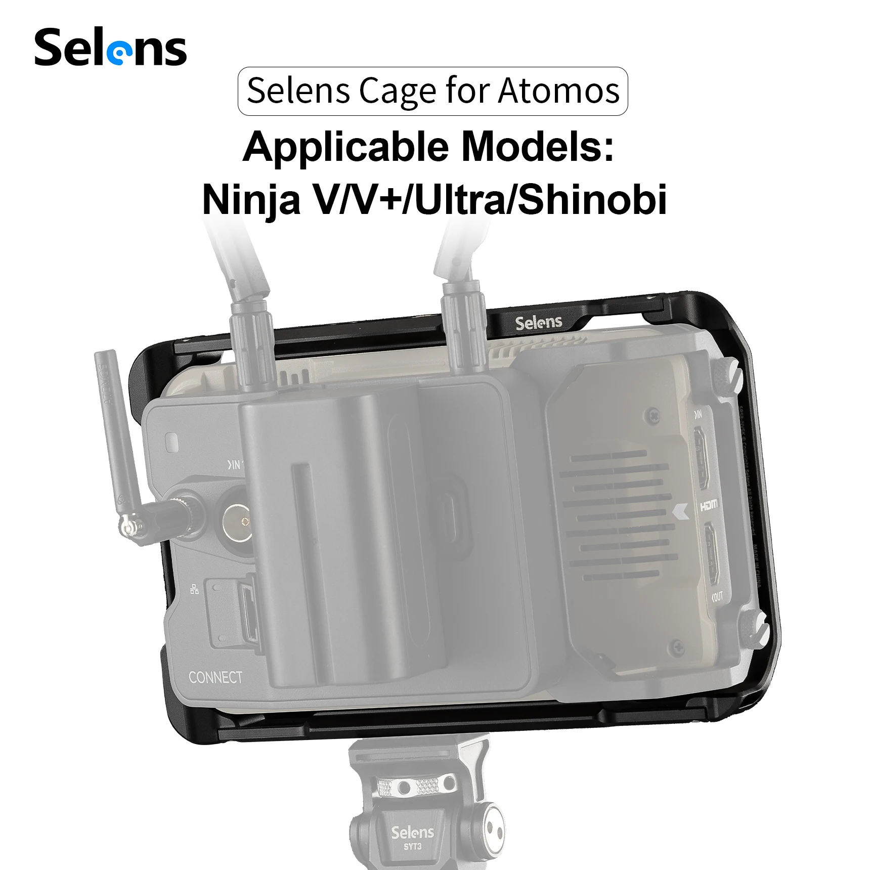 

Selens Monitor Cage Aluminum Alloy Photography Accessories Photo Studio Kits Camera Cage For Atomos Ninjav Monitor Cage