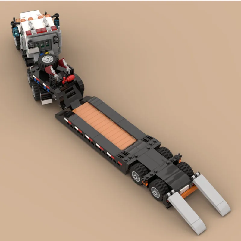 MOC-212815 Forest Fire Department Transport Truck and Bulldozer Building Block Model 870 Parts Boys' and Children's Birthday Toy