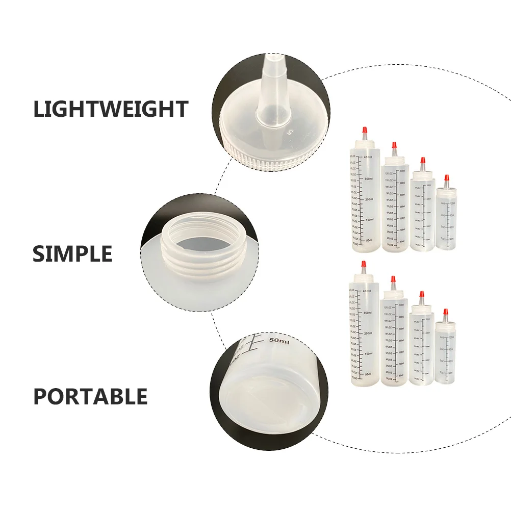 

8pcs Squeeze Condiment Bottles Food-Grade Plastic Kitchen Gadgets Ketchup Mustard Jam Sauce Storage Bottle Practical Baking