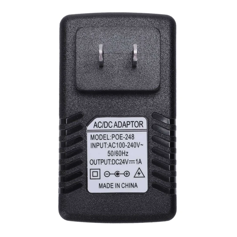 Adaptador de inyector Ethernet POE para puerta de enlace de teléfono IP, fuente de alimentación de 3X, cámara IP (enchufe estadounidense de 24V/1A)