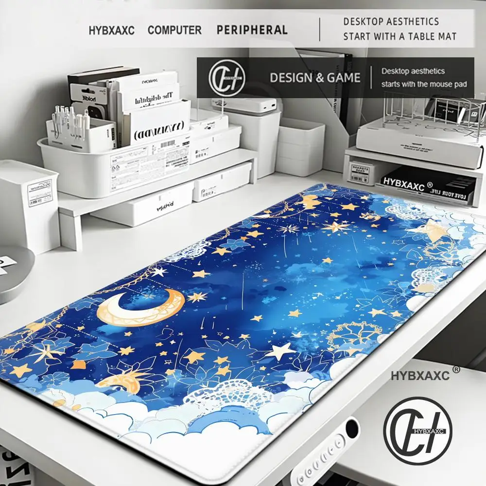 Starry Sky Moon Mousepad Mause Pad Mouses Rug Office Accessories Desk Mat Mousepad Keyboard Gaming Pc Mats Xxl Large Carpet