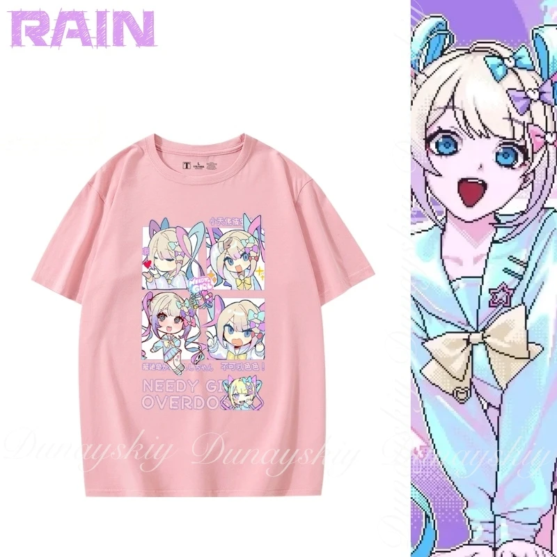 

NEEDY GIRL OVERDOSE Game Rain Ame With The Colorful Cartoon Cotton T-shirts Superchat Demon Angel Chan Cosplay Costume Full Suit