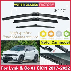 For Lynk & Co 01 CX11 2017 2018 2019 2020 2021 2022 Car Front Rear Wiper Blades Windshield Windscreen Clean Window Accessories