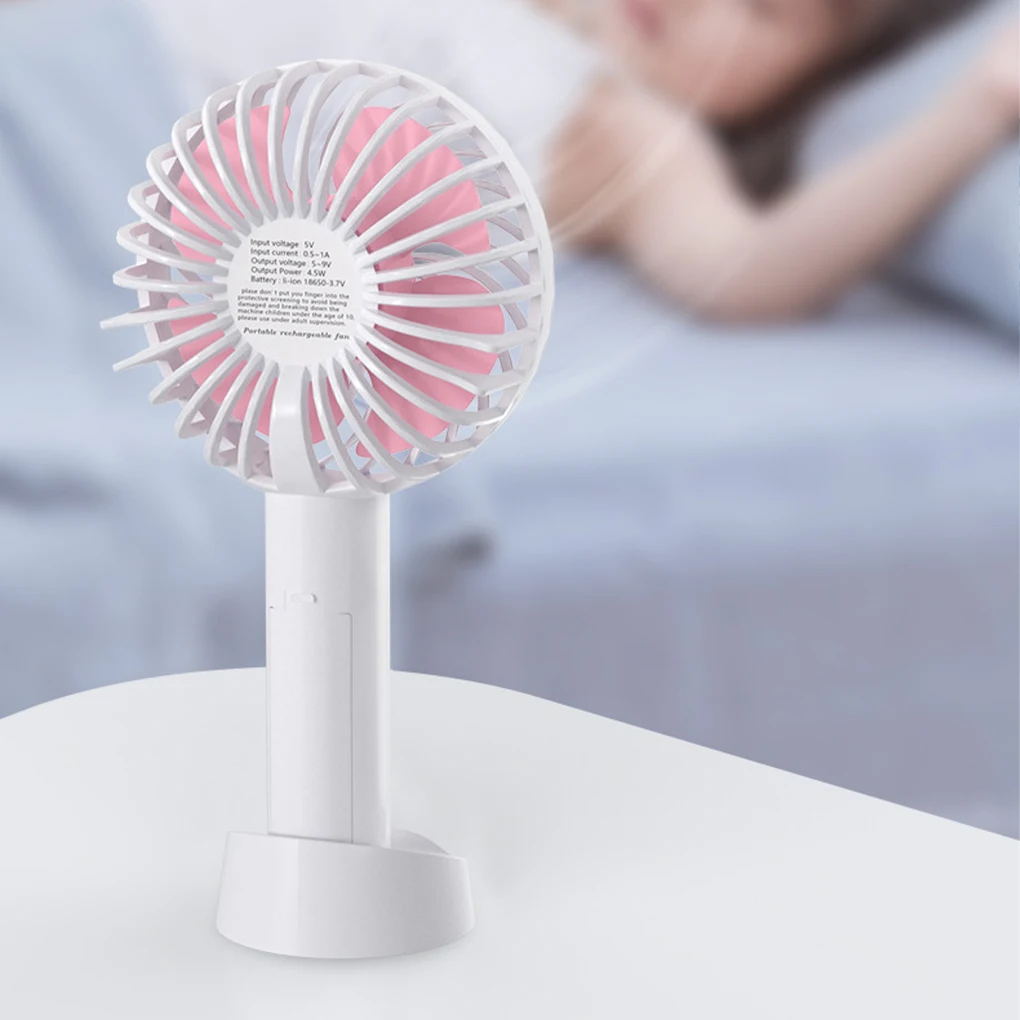 Mini Personal Fan With 3 Adjustable Speeds And Built-in 1200mAh Battery Handheld Desktop For Free