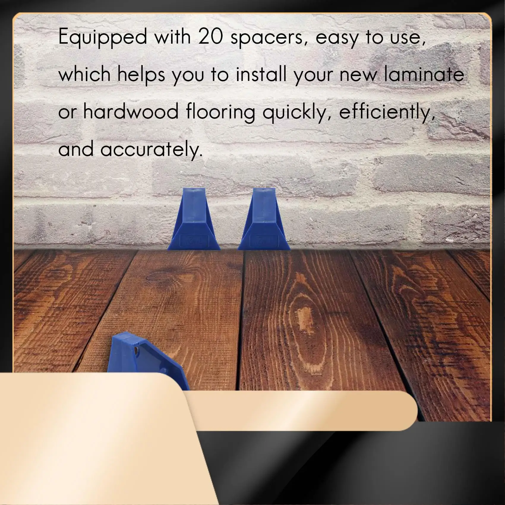 

X40A_XA-20 Pack Flooring Spacers Laminate Wood Flooring Tools Floor Spacers With 1/4Inch & 1/2Inch Crevice, For Vinyl Plank