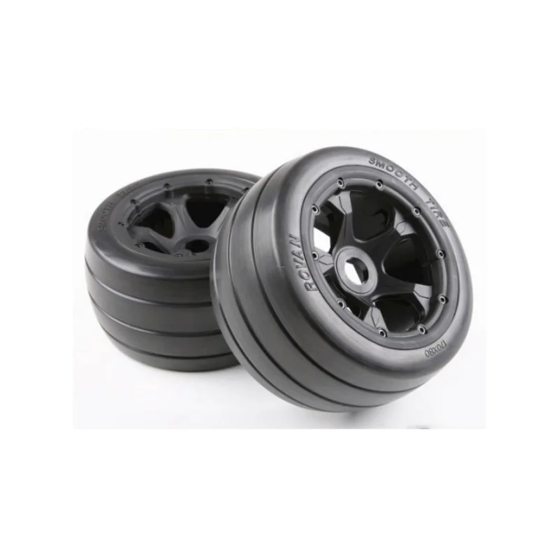 Pneumatico Rovan On-Road Racing Slick montato su cerchio a 5 raggi con esagono da 24 mm per passeggini HPI Baja 5R 5B Sport 1/5 King Motor