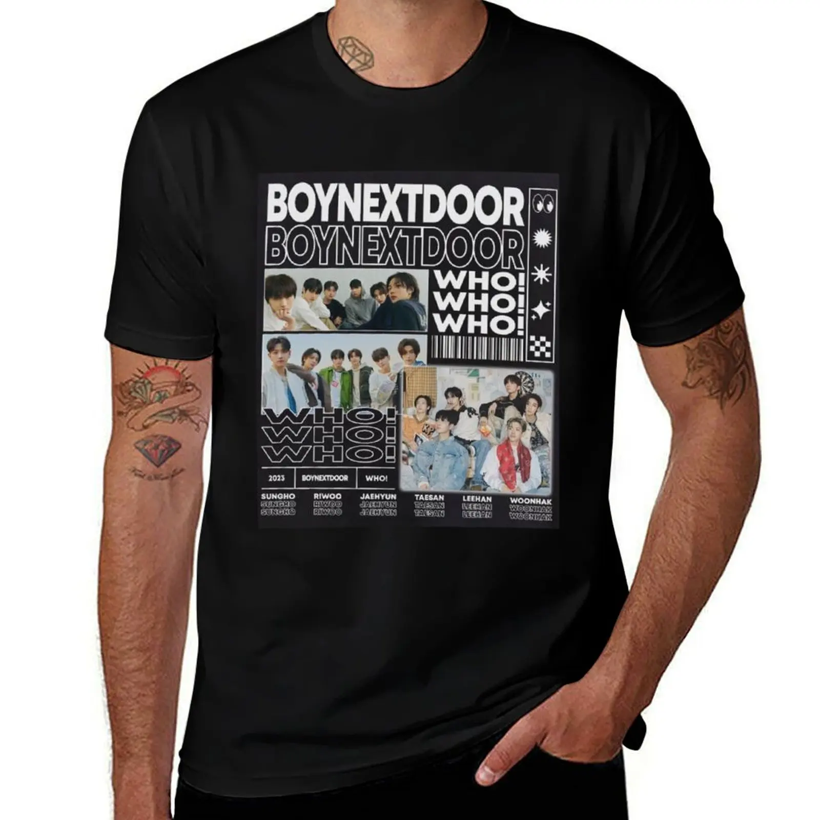 

BOYNEXTDOOR black and white hot sexy concept kpop boy group members poster JAEHYUN, SUNGHO, RIWOO, TAESAN, LEEHAN, WOONH T-Shirt