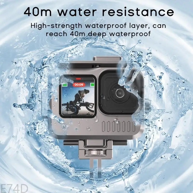 

E74D Underwater 40M Protections Diving Case Accessory for Hero 11 10 9 Black Camera