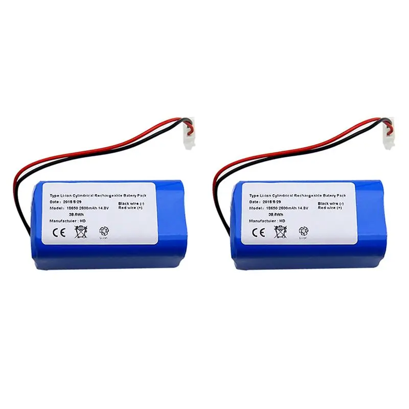 Daily Sale 2X Rechargeable For Ilife Ecovacs Battery 14.8V 2600Mah Robotic Vacuum Cleaner Parts For Chuwi Ilife A4 A4S A6