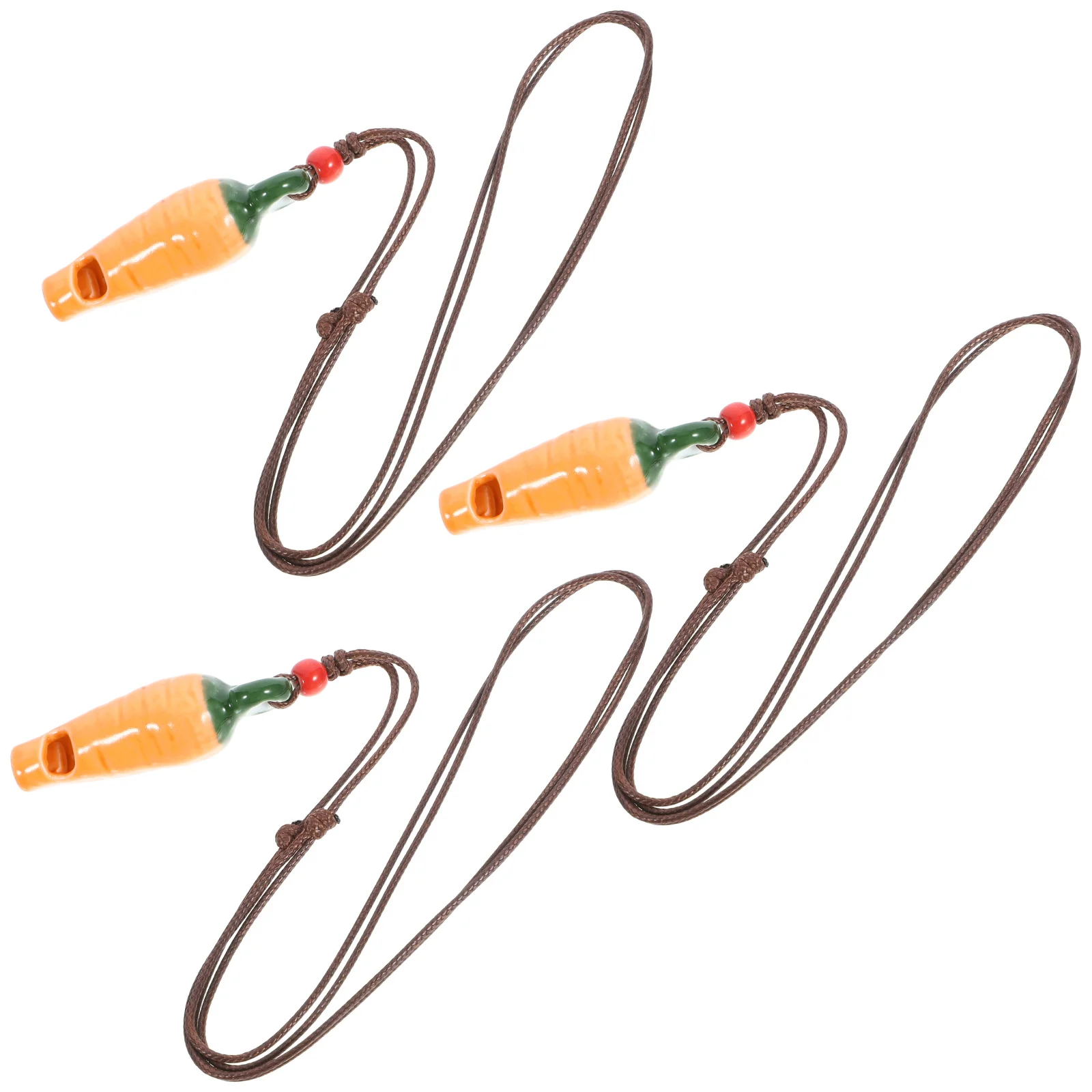 3Pcs Kids Ceramic Whistle Carrot Design Fun Sound Maker for Musical Creativity Development and Necklace Decoration