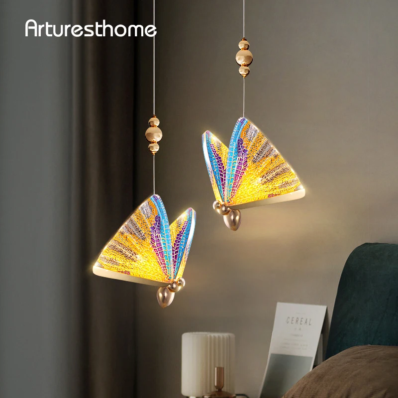 ARTURESTHOME Modern Butterfly Chandeliers Luxury Butterfly Pendant Lamp for Living Room Bedroom Indoor Light Lamps Fixtures