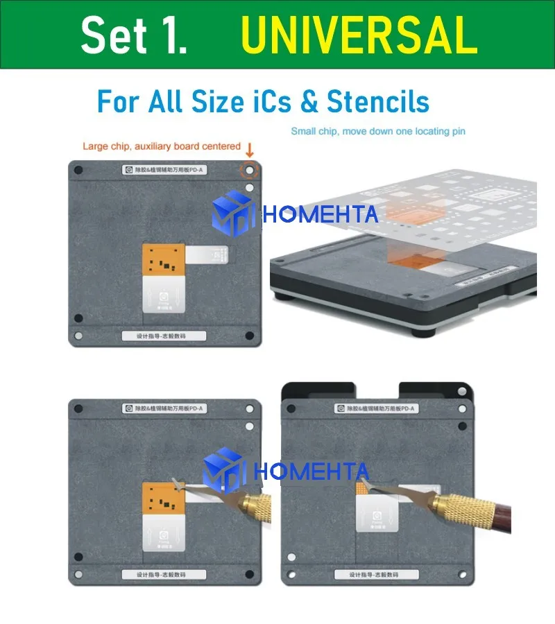 SM8250/8150 TinPlanter/Positioning Plate Poco X3 Pro F4 GT F3 SDM8150 CPU BGA Stencil,EMMC UFS153 BGA162/169/186 BGA221/254