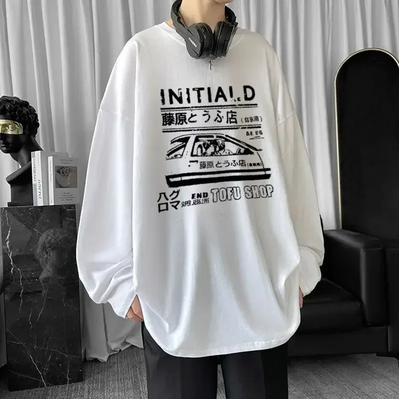 Herrenhemd Langarm 2025 Frühling Anime Streetwear O-Ausschnitt Hip-Hop Lose T-Shirts Herbst Vintage Übergroße Y2k Oberteile Männer-T-Shirts – Detail 2