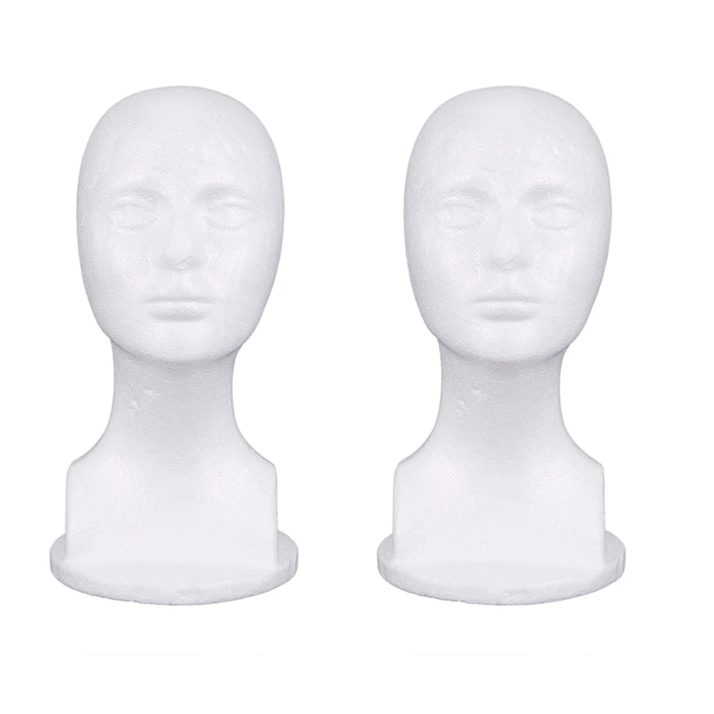 

6X Styrofoam Mannequin Foam Head Model Glasses Hat Wig Display Stand