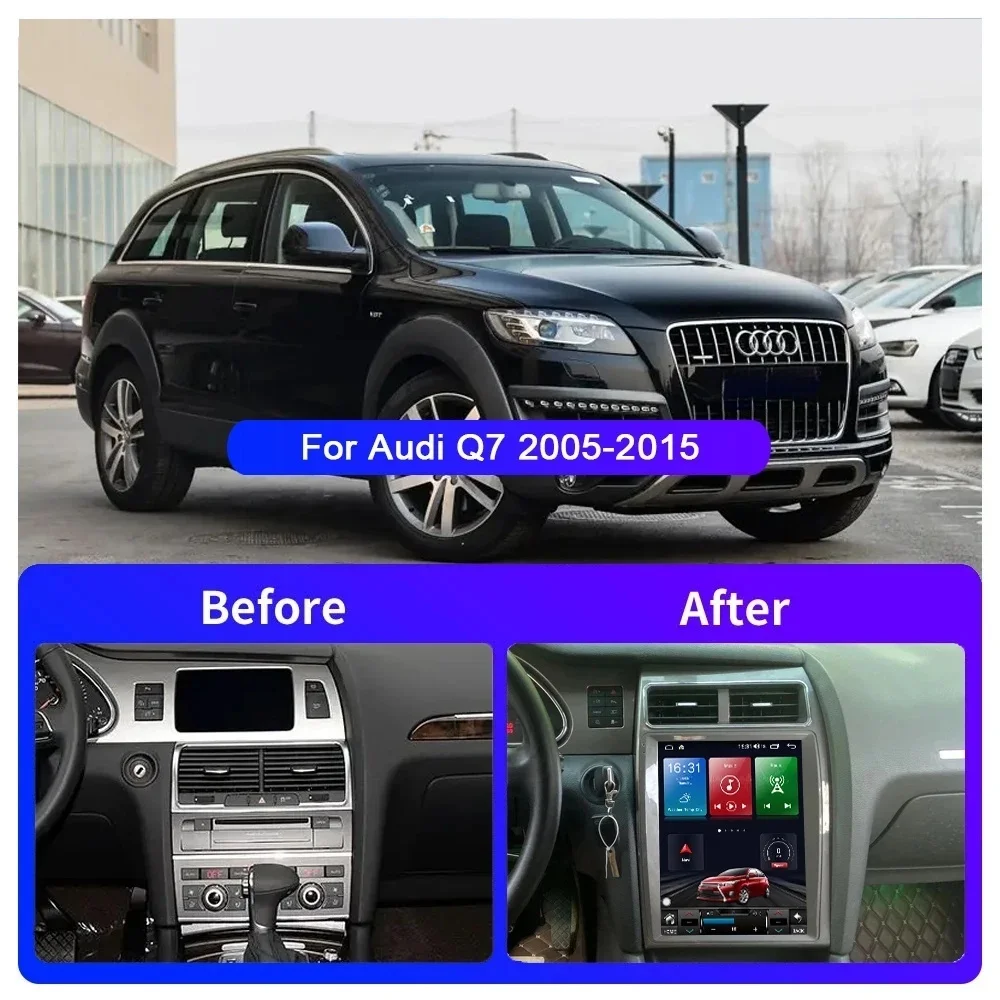 Car Radio Android 13 For Audi Q7  2005-2015 Auto GPS Navigation Car Dvd Multimedia Player 4G Stereo DSP Video